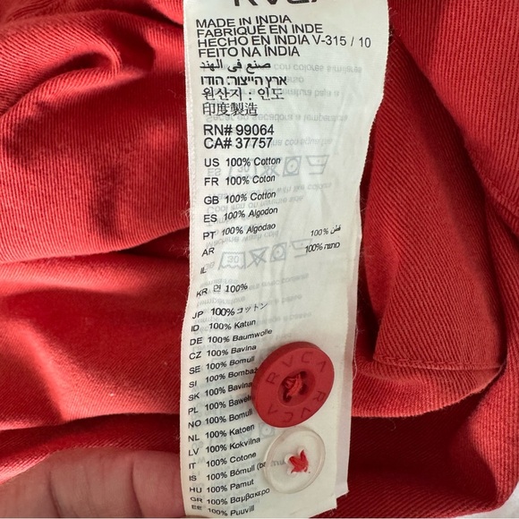 RVCA (Simon’s) Wide Leg Cropped Pants Women’s Size 25 Cotton in Burnt Orange - Picture 8 of 8